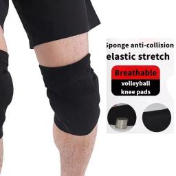 Joelheiras elásticas para homens e mulheres, proteção grossa, suporte esportivo, equipamentos fitness, protetor de cinta de basquete, antiderrapante, masculino, 1 par - Image 3