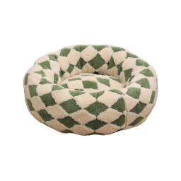 Ninho de pelúcia redondo com bordas levantadas para animais, cama de gato Donut, almofada para cães, cama aconchegante para gatos pequenos - Image 4