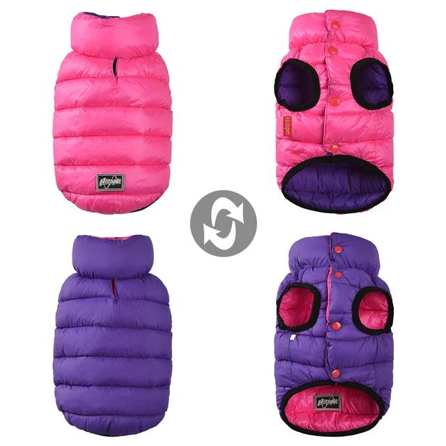 Roupas para cães de inverno reversível à prova dreversible água colete para animais de estimação jaqueta de pouco peso quente roupas para cães pequenos médio grande - Image 1