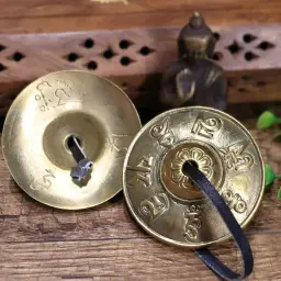 1pc tibetano sino handcrafted cobre sino para meditação yoga tradicional nacional instrumentos de percussão templo budista - Image 3