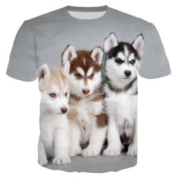 Engraçado Cão de Estimação Camisetas Husky Animal 3D Print Streetwear Homens Mulheres Moda Oversized Manga Curta T Shirt Crianças Tees Tops Roupas - Image 2