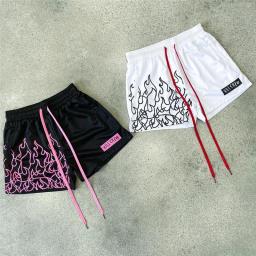 Calça de praia com estampa solta masculina, calção de camada única, malha, secagem rápida, fitness, verão, lazer, férias, europeu, americano - Image 3