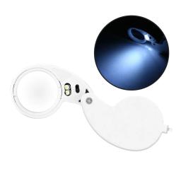 40x portátil dobrável lupa iluminado led lente uv lupa mini jóias moeda selo antiguidades presente inspeção - Image 4