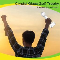 Crystal Glass Golf Trophy para adultos e crianças, troféus de bola, mesa e desktop Decor, torneio, 9x2.8" - Image 6