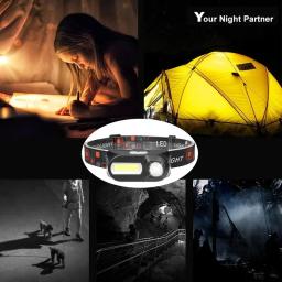 Lanterna LED com bateria recarregável, Farol de lanterna portátil, Farol de acampamento ao ar livre, 5 modos, 18650, USB - Image 6