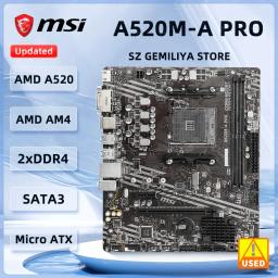 Placa-mãe MSI A520M-A PRO A520M AM4 DDR4 Micro-ATX com suporte para M.2 NVMe, compatível com Ryzen 5 5600G, Ryzen 5 5700G e CPUs 3800. - Image 1
