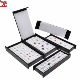 Atacado jóias gem caixa de exibição caso solto diamante ferramenta de armazenamento moeda jar mostrar bandeja gem pote pedra preciosa organizador titular recipiente - Image 1