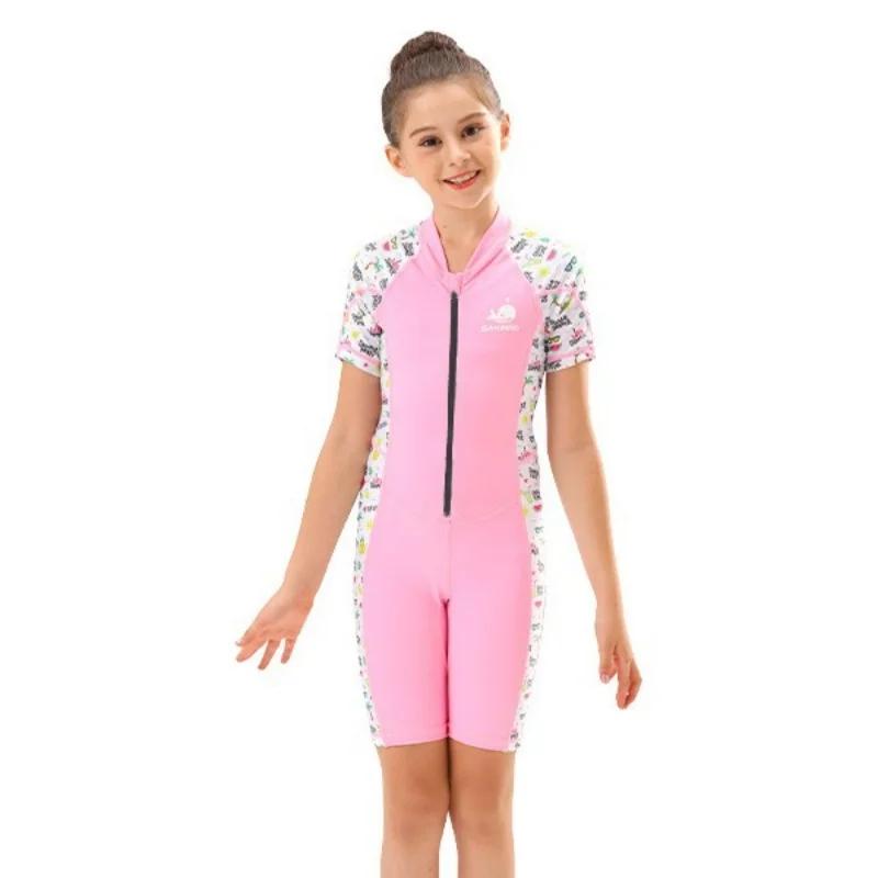 Fato de mergulho completo para crianças, wetsuit de peça única infantil, manga comprida, proteção UV, roupa de banho para surf, mantenha-se aquecido - Image 1