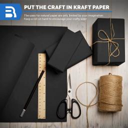 Papel Kraft e Artesanato Preto, Arte de Parede, Papel de cavalete, Placa de boletim não desbotada, Papel de embrulho, 30cm x 10m, 1 Rolo - Image 3