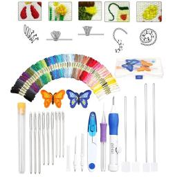 Caneta de bordado mágica, kit de agulhas de perfuração, faça você mesmo, tricô, costura, artesanato, ponto cruz, linhas de bordado, ferramenta de costura, acessório de costura - Image 1