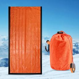 Saco de dormir térmico cobertor de sobrevivência pe filme de alumínio quente à prova de vento à prova d'água saco de dormir de emergência para acampamento ao ar livre - Image 1