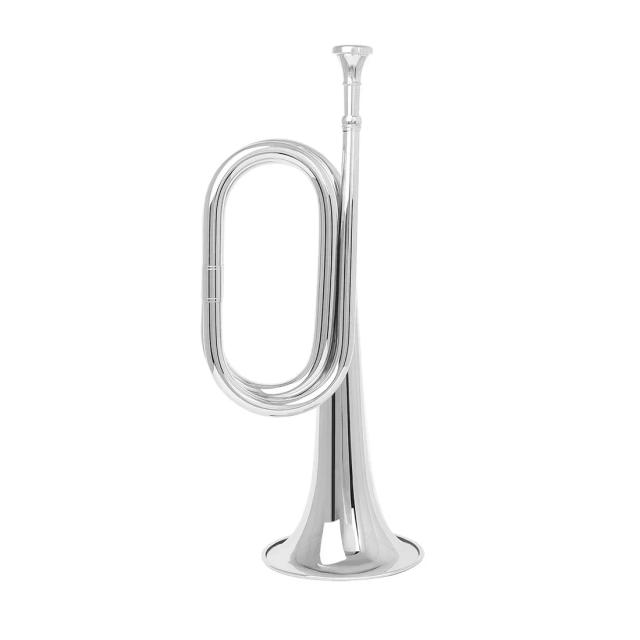 Trompete MBAT-Brass Marching Bugle com Bocal - Ideal para Bandas Escolares, Cavalarias e Orquestras