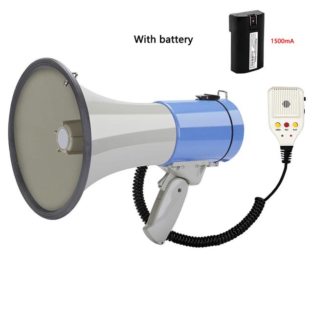 Microfone Portátil Bluetooth de 50W com Megafone e Sirene para Gravação ao Ar Livre - Potente Alto-Falante USB