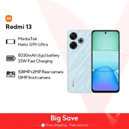 Xiaomi-Redmi 13 Smart Phones, MediaTek Helio G91-Ultra, 108MP, Câmera 5030mAh, Carregamento Rápido 33W, Tela 90Hz, Versão Global - Image 1