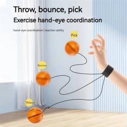 Bola de retorno de pulso bola esportiva de borracha com alça e corda rebote bolas saltitantes brinquedo para adolescentes adultos exercício ou jogo de pulso - Image 4