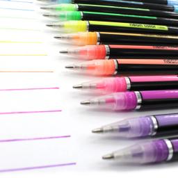 Conjunto de canetas coloridas de gel, 48 cores, isqueiro iluminador, canetas coloridas com glitter, desenho, escola, presentes estacionários para colorir para crianças - Image 4