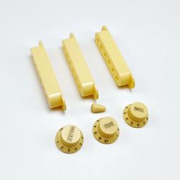 1 conjunto de capa de captador de guitarra elétrica ST de bobina única com botão de controle de tom de volume e ponta de interruptor suporte de captador de guitarra multicolorido - Image 6