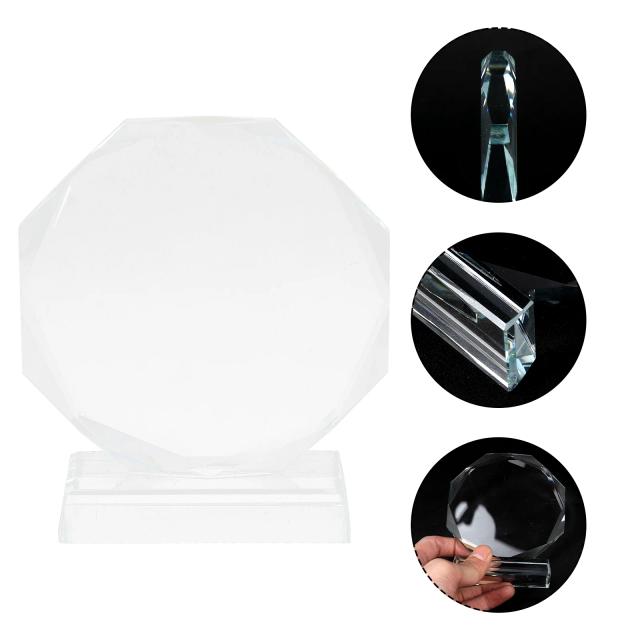 Troféu De Cristal Branco Fino Para Decoração Infantil, Prêmio Personalizado Em Vidro Transparente