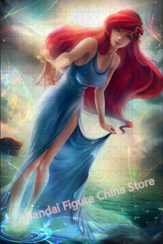 Quebra-Cabeça de Anime da Princesa Disney com a Pequena Sereia Ariel - Diversão DIY em 300, 500 e 1000 peças