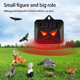 Repelente animal ultra-sônico alimentado solar ao ar livre, pombo Scarer, à prova d'água cão gato ratos, jardim sensor infravermelho repelente - Image 4