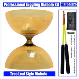 Tree Leaf Diabolo for Kids, Rolamentos para seleção com bastões grátis, cordas, bolsa, novo, Kongzhu, S # e L #3 ou 5 - Image 2
