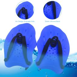 Pás De Palma De Silicone Com Alças Ajustáveis Pás De Treinamento De Natação Luvas De Mergulho, Fin Flipper Sports, Pás De Mão De Natação, 1 Par - Image 5