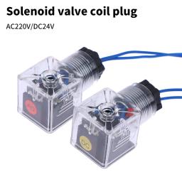 Suporte da lâmpada pneumática transparente, válvula solenóide hidráulica Plug, caixa de junção eletroímã com lâmpada, DC 24V, AC 220V - Image 1