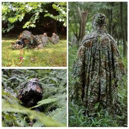 Capa de camuflagem durável com folhas 3D, roupas Ghillie, capa da floresta respirável, treinamento ao ar livre e caça, decoração para caça - Image 6
