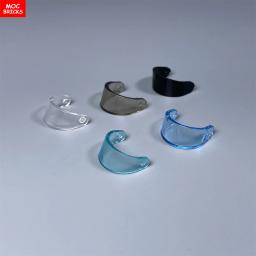 5 pçs moc tijolos 30006 30124 88415 2446 2447 capacete da motocicleta viseira figura de ação usar blocos de construção brinquedo crianças presente - Image 5
