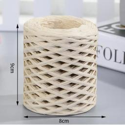 2023 200m fio de palha de ráfia natural para tricô crochê fios de papel diy artesanal verão chapéu de praia saco freeshipping - Image 4