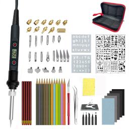 Ferro De Solda Digital Escultura, Ferramenta De Pirografia, Queima De Madeira, Gravação De Solda Pen Set, Temperatura Ajustável, 80W - Image 2