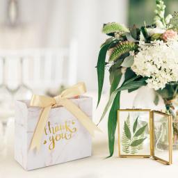 Caixa De Presente De Mármore Para Convidados, Decoração Do Favor Do Casamento, Obrigado, Chuveiro De Bebê, Fontes De Festa De Aniversário, Pacote De 25 - Image 4