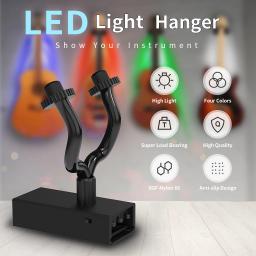 LED Guitar Hanger Com Back Light Display Para Suporte De Montagem De Parede Em 4 Cores Guitarra Acessórios - Image 2