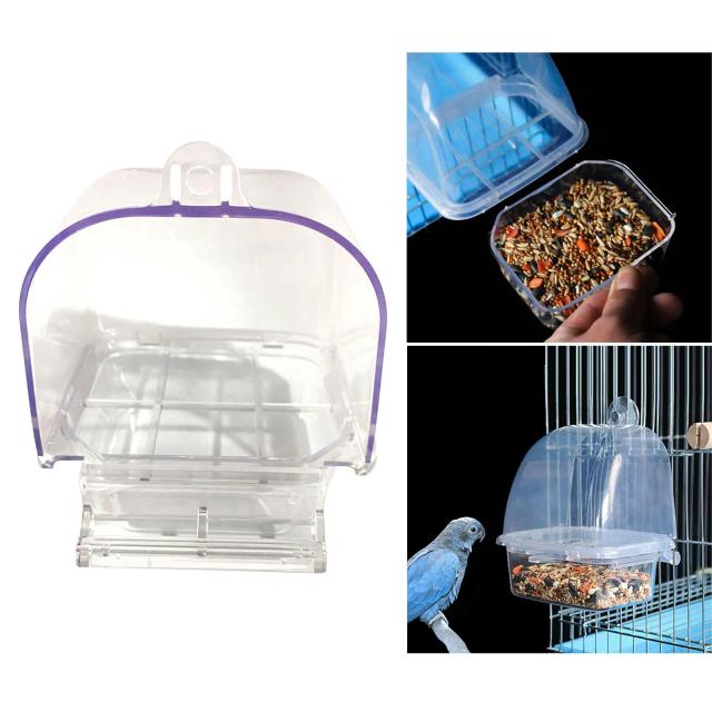 Caixa de Alimento à Prova de Derramamento para Pássaros Pequenos - Recipiente Resistente para Papagaios e Aves de Estimação