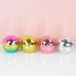 1pc Cocktail Brilhante Criativo Esfera Em Forma Reutilizável Beber Copo De Palha Vinho Suco Copos De Café Tumbler Para Bar Casa Decoração Do Partido - Image 2