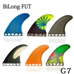 Conjunto de aleta de prancha BiLong-Plug, aleta, fibra de vidro Honeycomb com carbono, 3Fin Surf, Fins Thruster, 3Fin, Tamanho G7 - Image 1