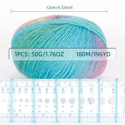 QJH-Fios de lã macia para crochê e tricô, Fios artesanais multicoloridos, 100% lã, 50g, 1.76oz, 180m, 196yd, 10 peças - Image 5