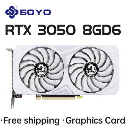 Soyo placas gráficas rtx 3050 8g/6g gddr6 gpu nvidia pc componentes de computador pci express x16 4.0 placa de vídeo para jogos rtx3050 novo - Image 1