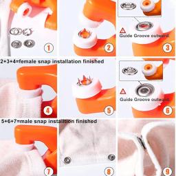 Alicate de fixação com botões Metal Snaps, Press Tool Kit para costura e artesanato, artesanato DIY, roupas, chapéus, artesanato, 50 conjuntos - Image 3