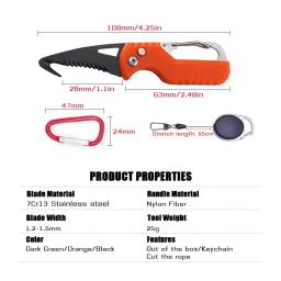 Faca dobrável portátil para acampamento ao ar livre, Express Parcel Knife Cortador de gancho serrilhado inoxidável, Carry-on Survival Tool, Box Opener - Image 5