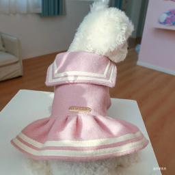 Vestido princesa espessado quente para animais de estimação, vestuário para cães e gatos, adequado para cães de pequeno e médio porte, rosa, dourado, outono, inverno, 1pc - Image 5