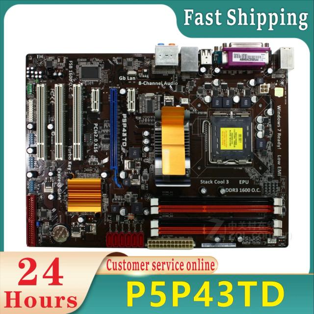 Placa-Mãe P5P43TD LGA 775 com 16GB DDR3, Intel P43, SATA II e PCI-E X16 - Testada 100% Funcional