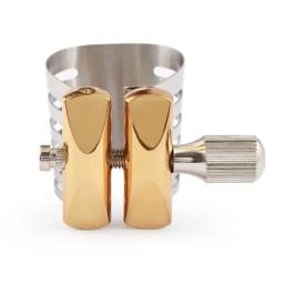 Bocal saxofone de aço inoxidável com clipe, sax ligadura peças, substituto para tenor, ouro, fácil de instalar, 67g - Image 5