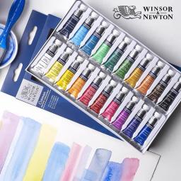 Conjunto de Tintas Aquarela Winsor e Newton Cotton, Tubos de Alta Transparência, Proporciona Leveza Excepcional, 10 20 Cores, 5ml 0.17 oz - Image 1