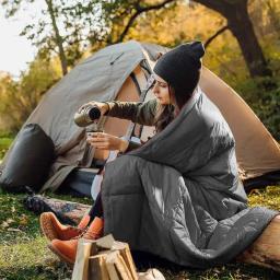 Cobertor de acampamento macio ultraleve à prova d'água, forro de poncho, acessórios militares, caminhadas ao ar livre, viagem, almofada de dormir, colcha - Image 2
