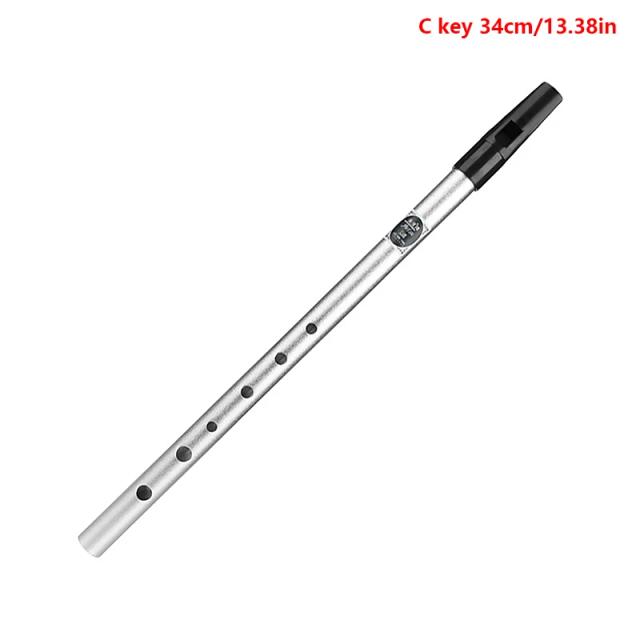 Flauta de Metal Inglesa com 6 Furos, Chave C/D - Ideal para Iniciantes e Músicos em Desenvolvimento