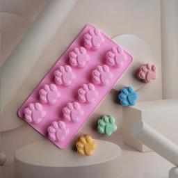 Dog Paw Silicone Candy Mold Cat Paw Chocolate Cubo de gelo Pode assar biscoitos de biscoito de cachorro Moldes Bandeja de cozimento de silício 10 cavidades - Image 4