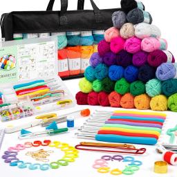 Kit Crochet para Iniciantes e Adultos, Agulhas de Tricô para Iniciantes e Crianças, Ideal Iniciante - Image 1