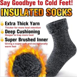 2 pares pacote meias térmicas de inverno para homens mulheres meias isoladas em tempo frio ao ar livre caminhadas esqui neve quente grosso meias aquecidas - Image 5