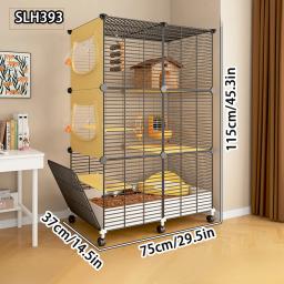 Gaiola de esquilo para uso doméstico, adequada para planadores de açúcar, grande espaço, multicamadas, com rodas, gaiola para animais pequenos - Image 4